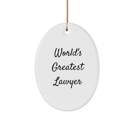 Funny Lawyer Gifts from Friends to World's Greatest Lawyer Oval Ornament for Christmas - Image 1