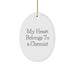Funny Chemist Gifts - Oval Ornament 'My Heart Belongs To A Chemist' - Christmas Unique Gifts from Friends or Family - Perfect for Chemist Men or Women - Image 1