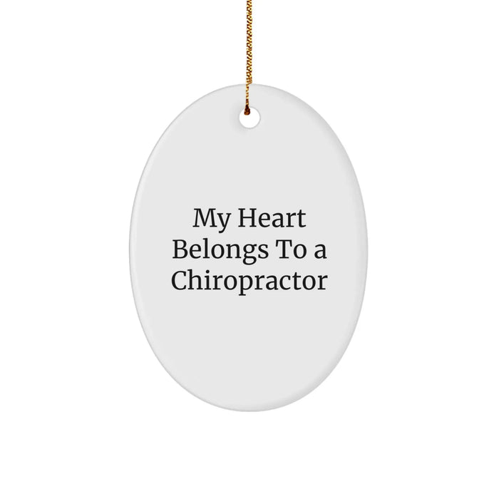 Funny Chiropractor Gifts from Men, Women, or Friends for the Chiropractor Who Captivates Your Heart - Oval Ornament - Image 1