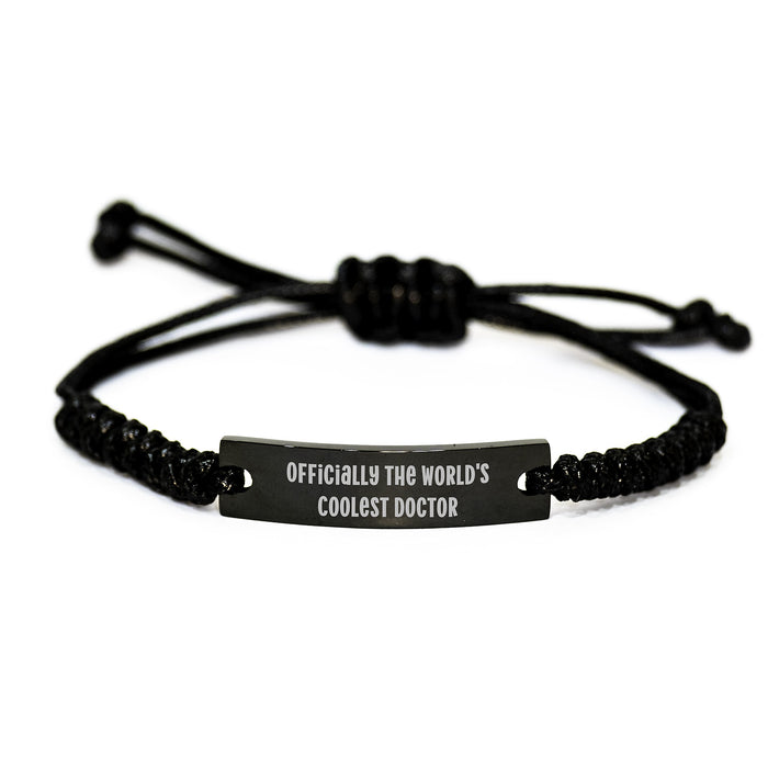 Funny Quote Rope Bracelet Gifts for Doctor - Officially The World's Coolest Doctor, Adjustable Rope Doctor Gifts from Men, Unique Father's Day Unique Gifts for Him - Image 1
