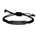 Funny Quote Flight Attendant Gifts from Men - Officially The World's Coolest Flight Attendant Rope Bracelet, Adjustable Black Stainless Steel, Mother's Day Unique Gifts for Her - Image 1