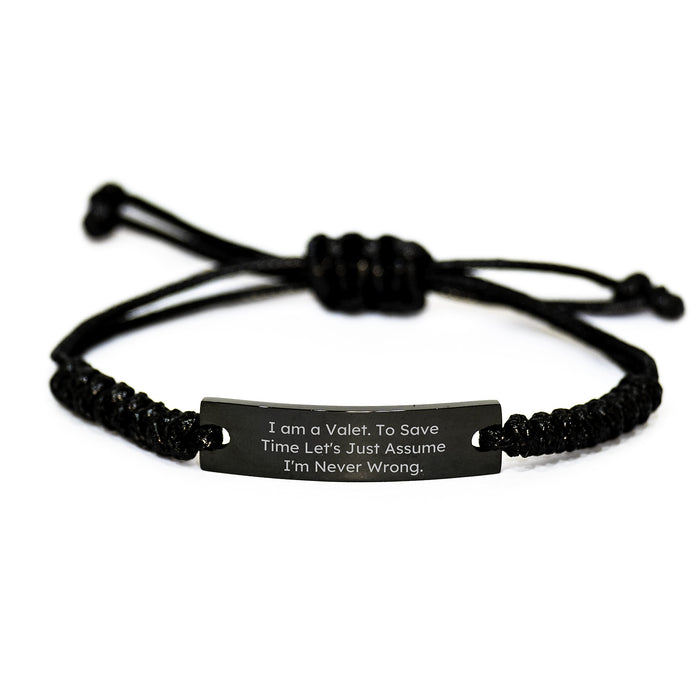 Valet Rope Bracelet Funny Quote Gifts from Friends for Valet Graduation Unique - Image 1