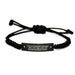 Graduation Unique Gifts for Assistant Principal Dad - Funny Rope Bracelet, Gifts from Family, for Assistant Principal, Black Stainless Steel with Interlaced Rope - Image 1