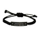 Funny Engineer Rope Bracelet Gifts from Dad, Graduation Unique Gifts for Him, Men's Black Stainless Steel Interlaced Rope, Because I Am The Engineer. That's Why. - Image 1