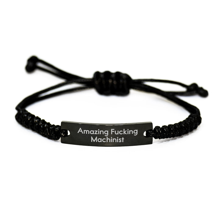 Funny Machinist Gifts for Men, Funny Rope Bracelet Graduation Unique Gifts from Family, 'Amazing F--king Machinist' Engraved Machinist Accessories - Image 1
