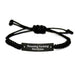 Funny Mortician Gifts from Men for Graduation Unique Rope Bracelets, Amazing ' F--king Mortician' Quote, Black Adjustable Rope with Stainless Steel Engraving - Image 1