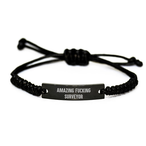 Funny Surveyor Rope Bracelet, Amazing 'F--king Surveyor' Quote, Graduation Unique Gifts from Friends, Perfect for Men Surveyors - Image 1