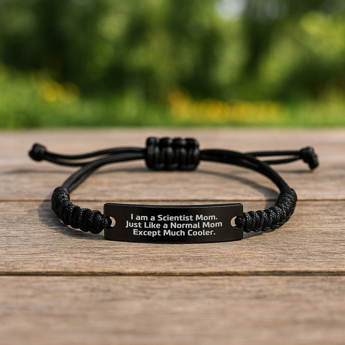 Scientist Mom Rope Bracelet Funny Graduation Gift from Family for Scientists Men - Image 2