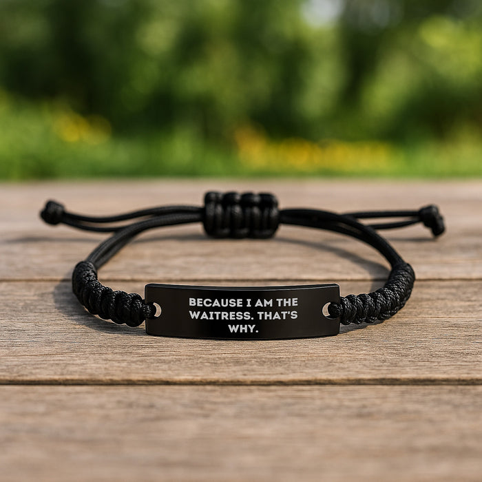 Funny Waitress Rope Bracelet Gifts from Friends to Coworker Graduation Unique Gifts, Cute Rope Bracelet for Women, I Am the Waitress Thats Why Rope Bracelet, Ideal Gift for Waitress - Image 2