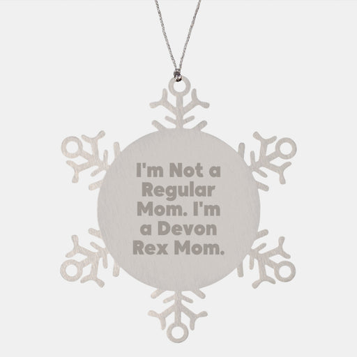 Funny Devon Rex Cat Gifts from Mom to Mom Christmas Unique Snowflake Ornaments - Image 1