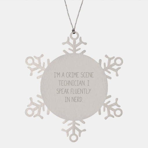 Funny Snowflake Ornament Gift for Crime Scene Technician Friends from Men, Unique Christmas Unique Gifts - Image 1