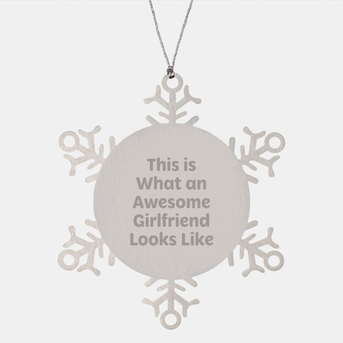 Funny Sweetheart Gifts from Men, This Is What An Awesome Sweetheart Looks Like Snowflake Ornament, Christmas Unique Ornaments for Sweetheart - Image 1