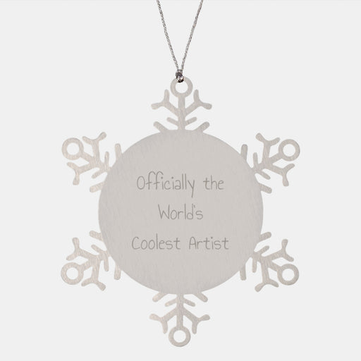 Officially The World's Coolest Artist Gifts from Men for Artist Snowflake Ornament, Unique Christmas Unique Gifts for Artist Friends Family - Image 1
