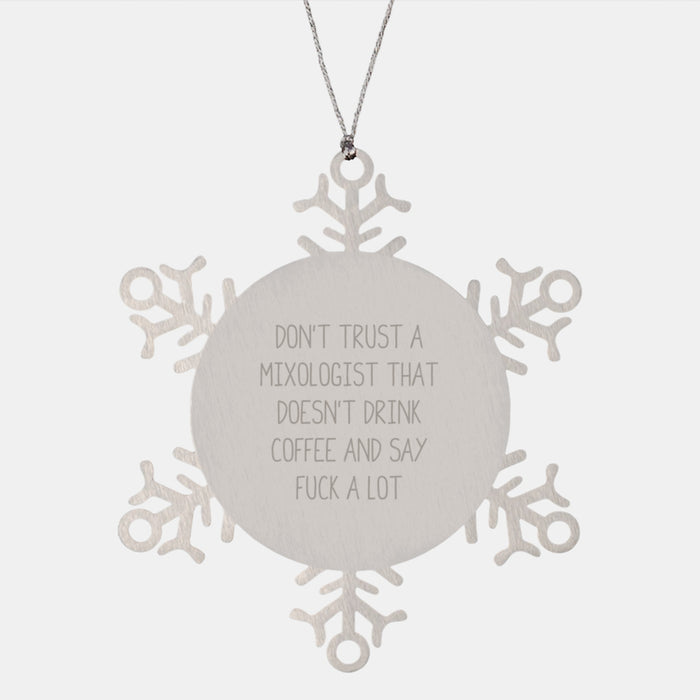 Mixologist Gifts from Men to Friends Funny Snowflake Ornaments for Christmas Unique Decorations - Image 1