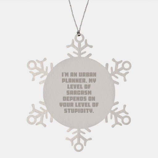 Gifts from Men to Urban Planner Friends - Funny Snowflake Ornament, Sarcasm Level Dependent, Christmas Unique Gifts for Urban Planner - Image 1