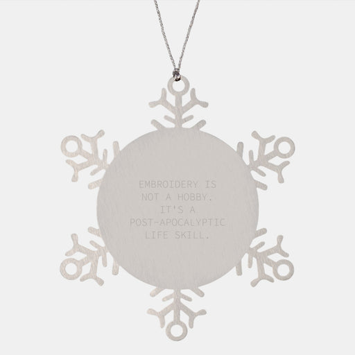 Funny Embroidery Gifts from Men to Women for Christmas Unique Snowflake Ornament - Image 1