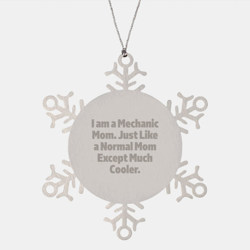Funny Mechanic Mom's Gifts from Friends for Mechanic Men, Christmas Unique Ornaments, Snowflake Decorations - Image 1