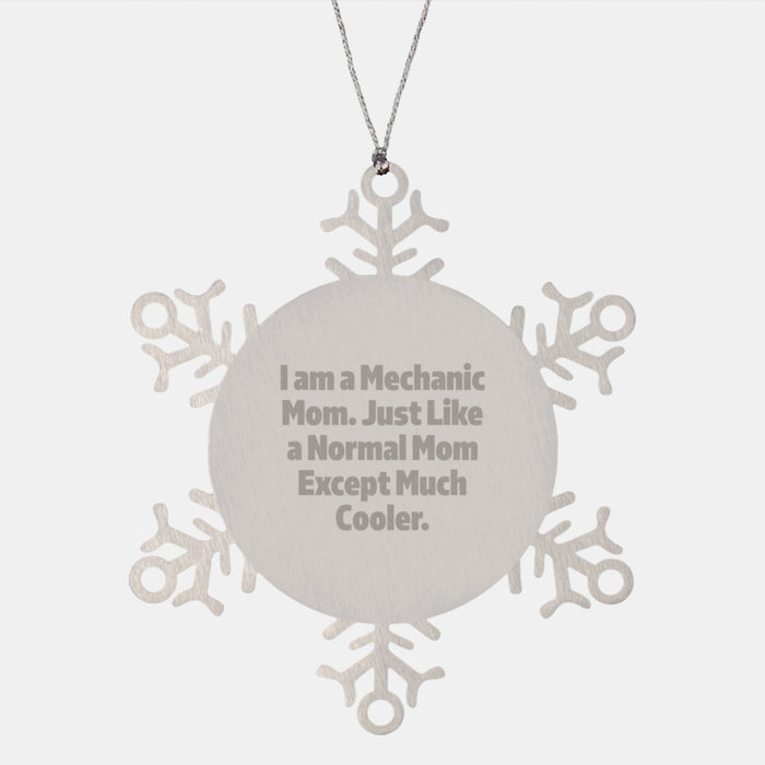 Funny Mechanic Mom's Gifts from Friends for Mechanic Men, Christmas Unique Ornaments, Snowflake Decorations - Image 1