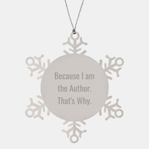 Author Snowflake Ornament, Funny Gift from Friends, Christmas Unique Gifts for Author, Snowflake Ornament Author Gifts - Image 1