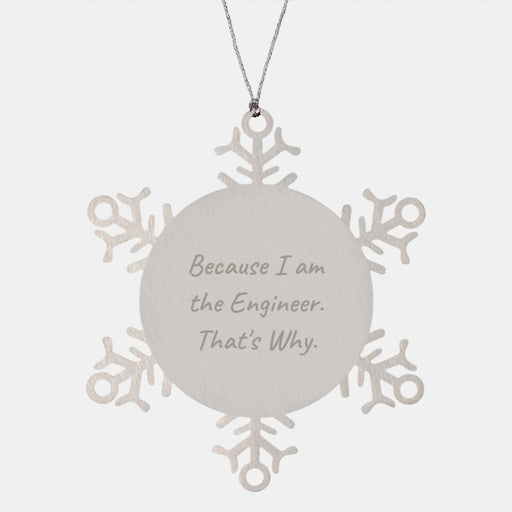 Unique Christmas Engineer Gifts from Friends to Engineer, Funny Snowflake Ornament, Stainless Steel - Image 1