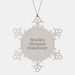 Funny Stepsister Gifts from Men, Unique Snowflake Ornament, Christmas Unique Gifts for Stepsister, 'World's Okayest Stepsister' Quote - Image 1
