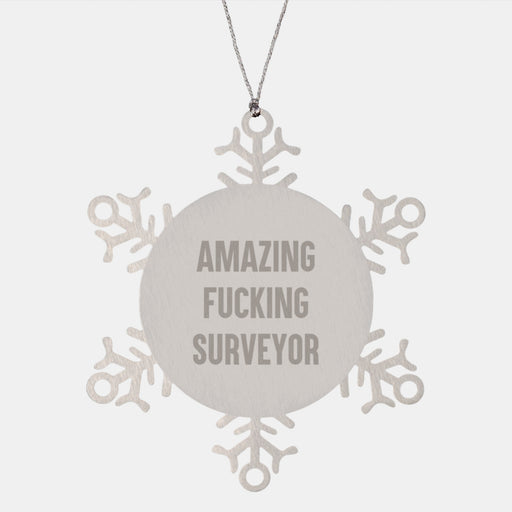 Funny Surveyor Gifts, Amazing Snowflake Ornament for Surveyor, Christmas Unique Gifts from Friends - Image 1