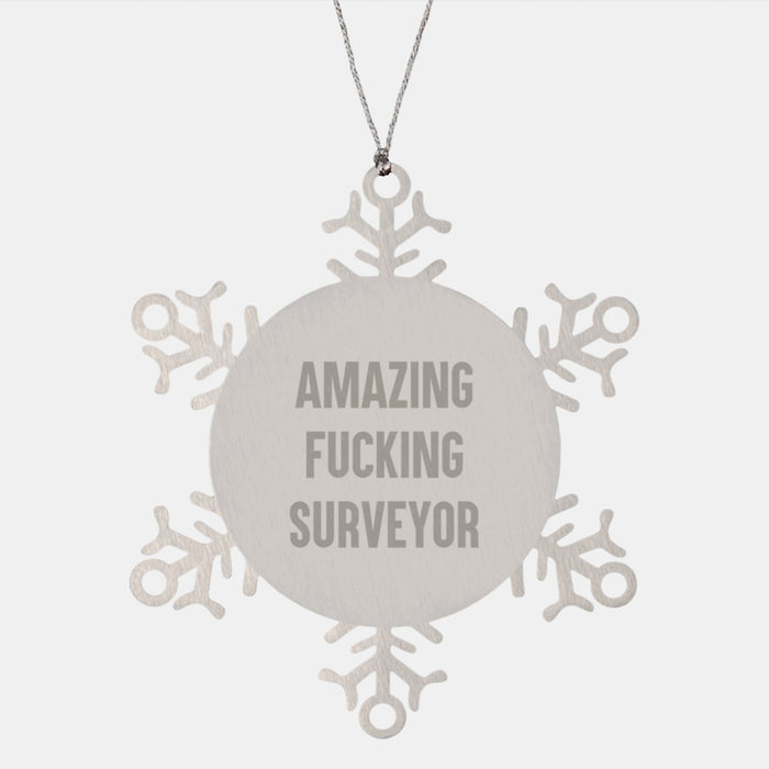 Funny Surveyor Gifts, Amazing Snowflake Ornament for Surveyor, Christmas Unique Gifts from Friends - Image 1