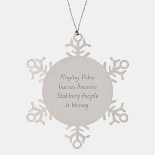Fun Snowflake Ornament for Playing Video Games Enthusiasts Gifts from Friends, Perfect for Christmas Unique Gifts for Men, Women, Coworkers, Family - Funny Quote - Image 1