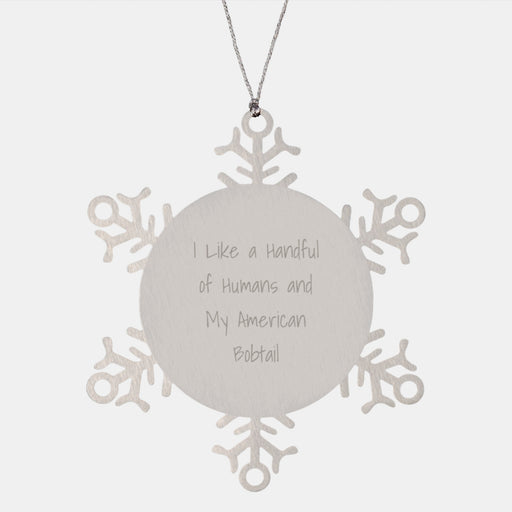 American Bobtail Cat Christmas Decorations Gifts from Men to Women Friends Family Snowflake Ornament - Image 1