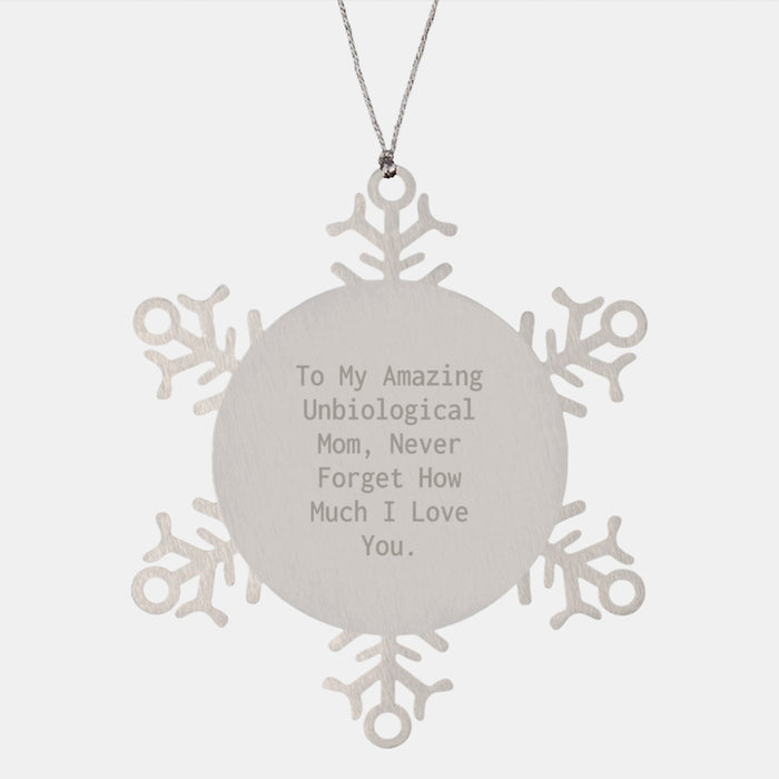 Gifts from Men to My Amazing Unbiological Mom, Funny Snowflake Ornament, Christmas Unique Gifts - Image 1