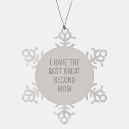 Second Mom Funny Christmas Unique Gifts Snowflake Ornament from Family - I Have The Best Great Second Mom - Image 1
