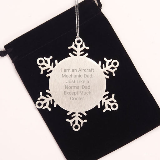Aircraft Mechanic Dad Gifts, Unique Snowflake Ornaments for Men, Funny Christmas Unique Gifts from Dad - Image 2