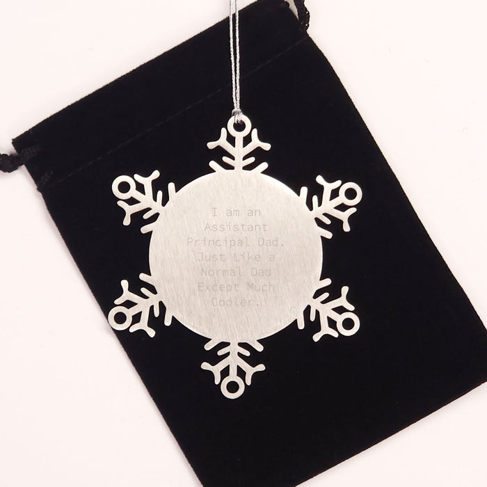 Assistant Principal Dad Gifts, Funny Snowflake Ornaments for Assistant Principals, Christmas Unique Gifts from Dad - Image 2