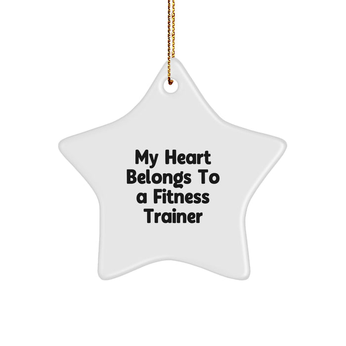 Fitness Trainer Love Star Ornament, Funny Gift for Fitness Trainers, Unique Christmas Unique Gift Ideas for Fitness Trainers from Friends, Funny Fitness Trainer Quote Star Decoration - Image 1