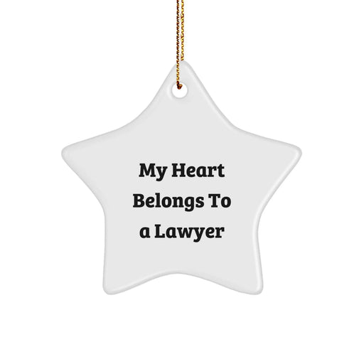 Funny Lawyer Star Ornament Gifts from Friends for Lawyer Men - My Heart Belongs To A Lawyer Star Decoration for Christmas Unique Gifts - Image 1