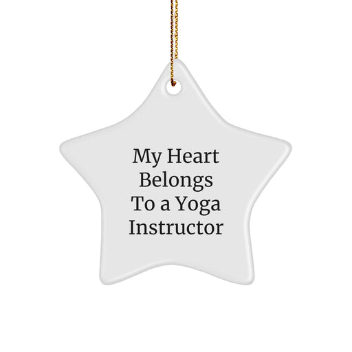 Yoga Instructor Gifts: Funny Quote Star Ornament, Gifts from Friends for Yoga Instructor, Unique Christmas Unique Gifts, Star Ornament for Home Decor, Inspirational Quote - Image 1