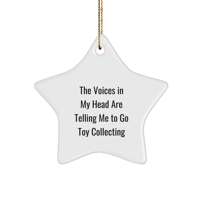 Funny Star Ornament for Toy Collectors, Gifts for Men, Women, and Friends, Unique Christmas Unique Gifts from Family, White Star Shaped Decorative Ornament - Image 1