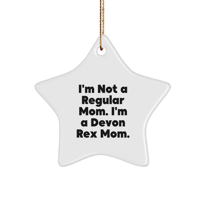 Funny Devon Rex Cat Mom Gifts from Women, Star Ornament for Christmas Unique Gifts for Devon Rex Cat Breeders - Image 1