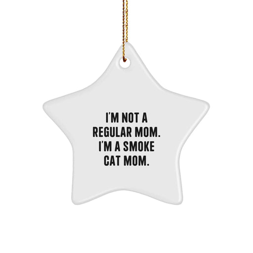 Cute Smoke Cat Mom, Funny Star Ornament Gifts from Family for Smoke Cat Enthusiasts, Christmas Unique Gifts - Image 1