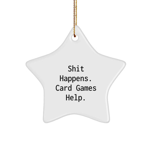 Funny Card Games Star Ornament Gifts from Family for Card Games Lovers during Christmas - Image 1