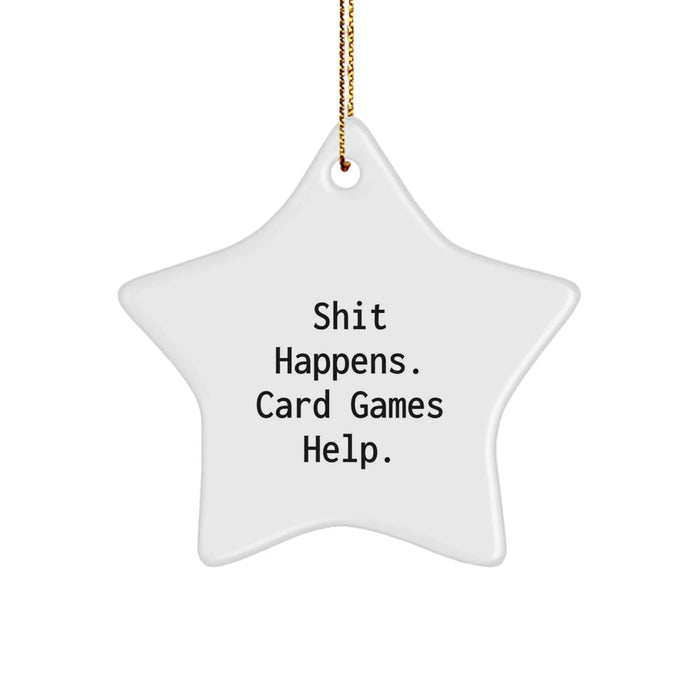 Funny Card Games Star Ornament Gifts from Family for Card Games Lovers during Christmas - Image 1