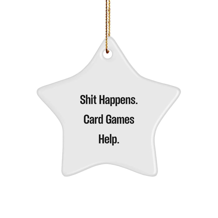 Funny Star Ornament for Card Games Lovers, Gifts from Friends and Family for Christmas - Image 1