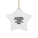 Funny School Psychologist Christmas Star Ornament Gifts from Friends and Family, 'I Speak Fluently In genius' Quote, White Star Shaped Decorative Item - Image 1