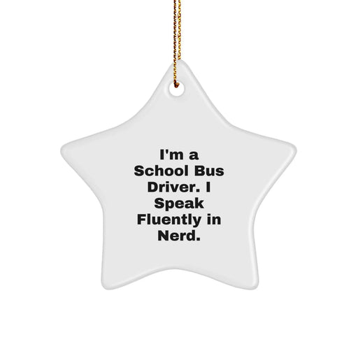 Funny Star Ornament for School Bus Drivers, Gifts from Family or Friends, Unique Christmas Unique Gifts for Men or Women who Love genius Humor - Image 1