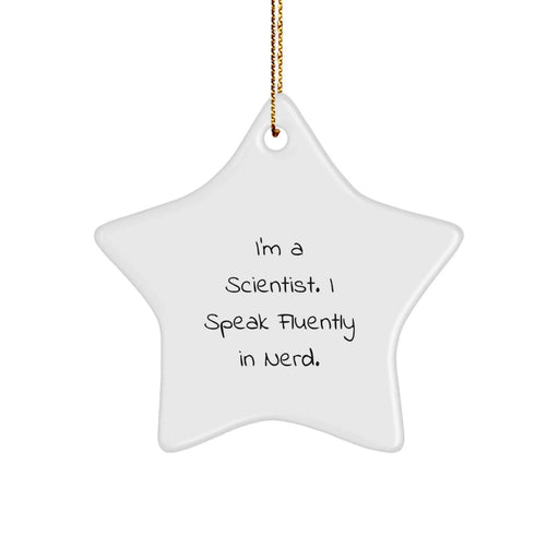 Funny Scientist Gift, Cute Star Ornament for the Science Lover, Gifts from Friends for Scientist Men this Christmas - Image 1