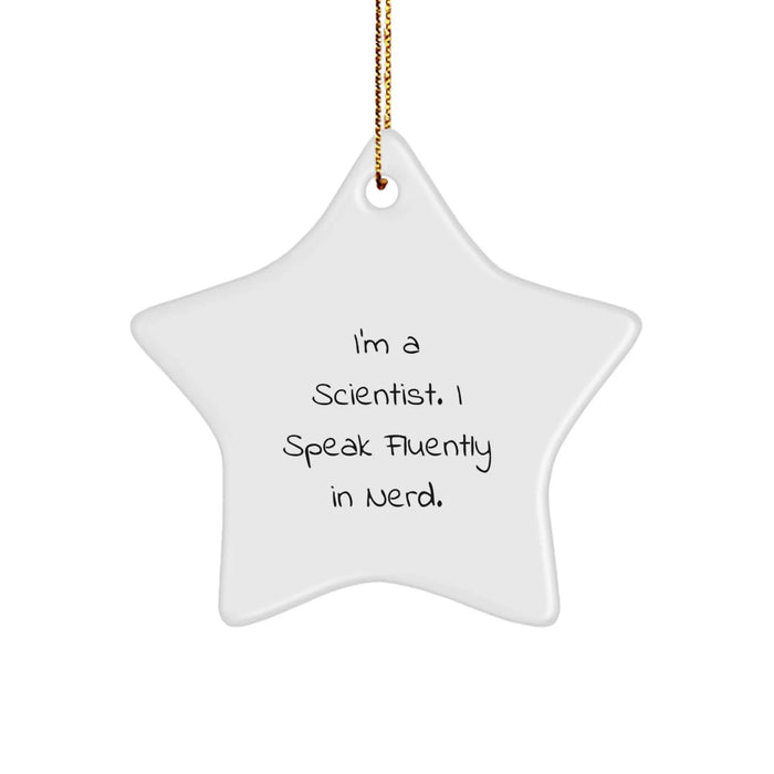 Funny Scientist Gift, Cute Star Ornament for the Science Lover, Gifts from Friends for Scientist Men this Christmas - Image 1