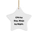 CPA Ninja Star Ornament, Cpa By Day. Ninja By Night., Funny Gift for CPA, Christmas Unique Presents for Men, Women, Friends, Coworkers, Family - Image 1