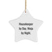 Funny Housekeeper Gifts, Housekeeper By Day Ninja By Night Star Ornament, Christmas Unique Gifts from Friends to Family - Image 1