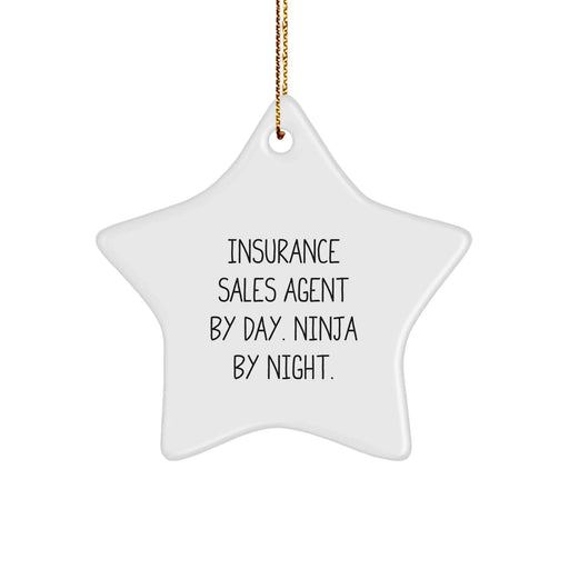 Funny Star Ornament Gifts from Friends to Insurance Sales Agent By Day Ninja By Night Christmas Unique Gifts - Image 1