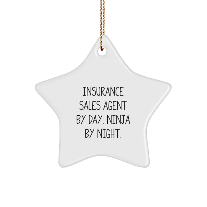 Funny Star Ornament Gifts from Friends to Insurance Sales Agent By Day Ninja By Night Christmas Unique Gifts - Image 1